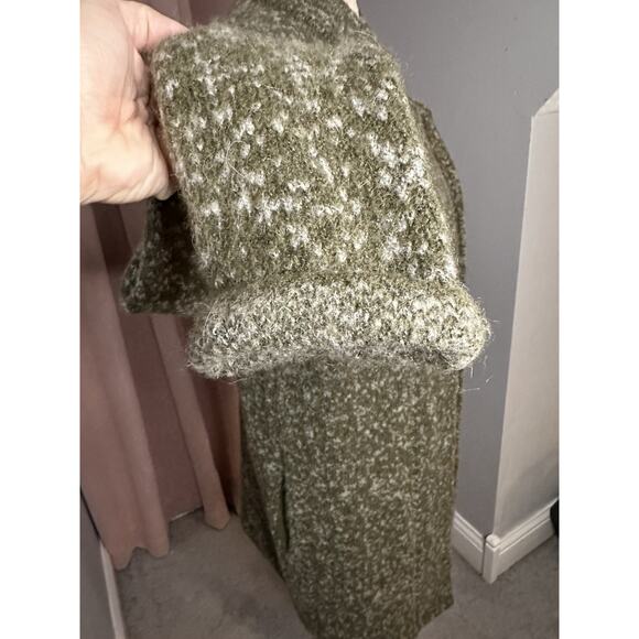 EUC MIA MAI Long Open Cardigan Olive Green Italy Mohair Wool Blend Sz Medium - Picture 7 of 10